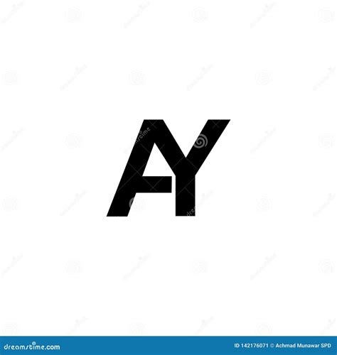 Letter AY Black Color for Company Design Logo Branding Letter Element ...