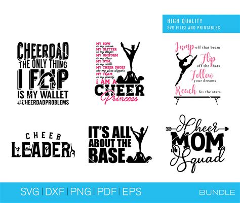 Cheer Svg Bundle Cheerleader Bundle Svg Cheer Quotes Cut - Etsy