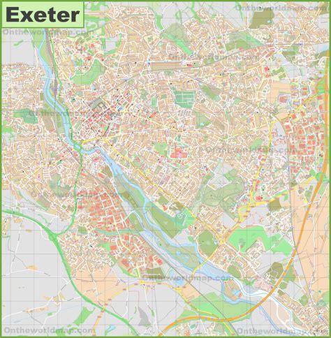 Detailed map of Exeter