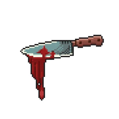 bloody knife in pixel art style 22468950 Vector Art at Vecteezy