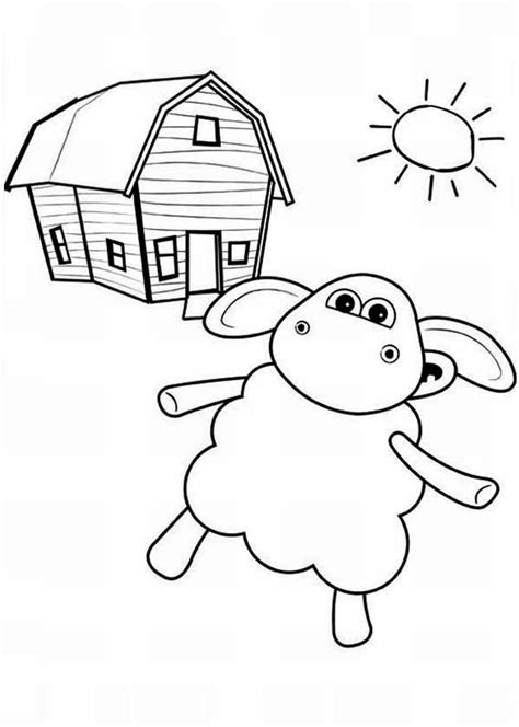 Timmy Playing at Barn on Sunny Day in Timmy Time Coloring Page: Timmy ...