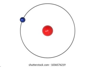 Hydrogen Atom Bohr Model Proton Electron: ilustrações stock 1036576219 ...