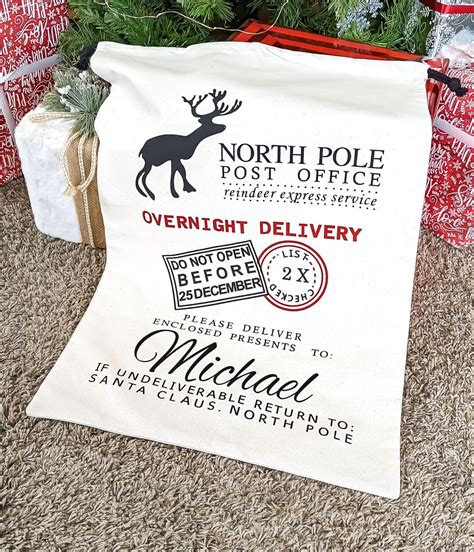 Personalized Santa Sack for Gifts Custom Santa Sack Gift Bag Choose ...