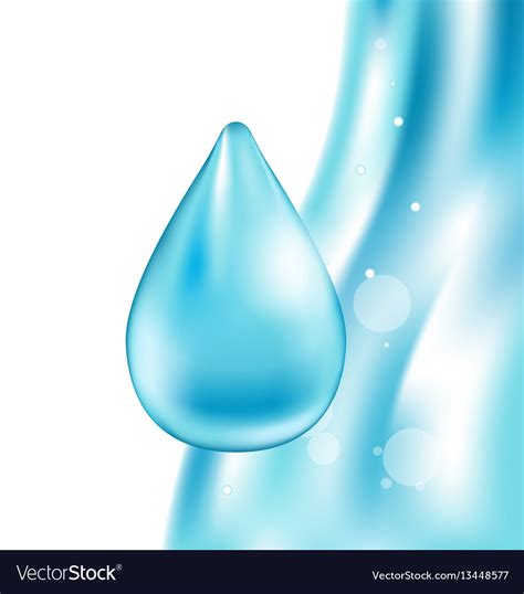 Abstract water wavy background with drop Vector Image