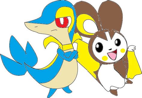 shiny snivy + shiny emolga by luisbonilla on DeviantArt