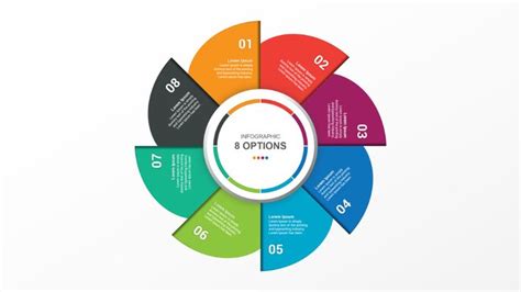 Free Colorful Circle Infographic with 8 Steps for PPT Template