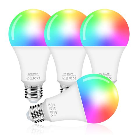 Light Bulbs E27 Smart LED Lamp, 10W WiFi Colour Changing LED RGB Bulb ...