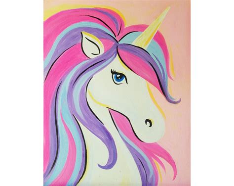 Unicorn Canvas Painting Kit Video Tutorial, Painting Party Kit, DIY ...