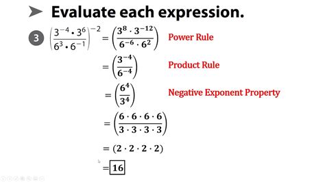 Properties Of Integer Exponents Worksheet