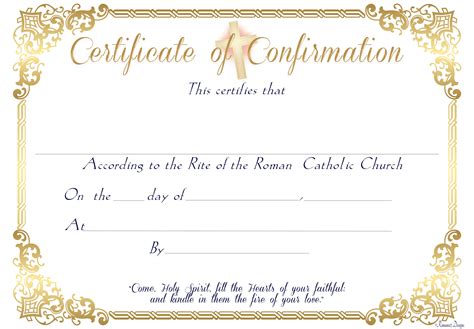 Catholic Confirmation Certificate PDF Printable - Etsy