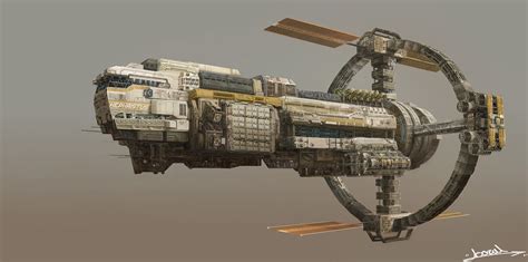 ArtStation - Space mining cargo ship, subin kim | Space ship concept ...