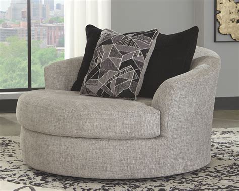 Megginson - Storm - Oversized Round Swivel Chair in 2021 | Round swivel ...