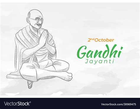 Sketch gandhi jayanti greetings card Royalty Free Vector