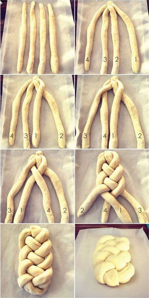 How to braid 4 strand challah | Homemade pastries, Yummy food, Bread ...