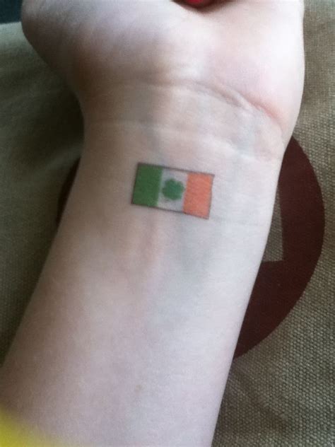 Waving Irish Flag Tattoo