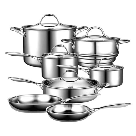 Cooks Standard Multi-ply Clad Stainless Steel 12 Piece Cookware Set ...