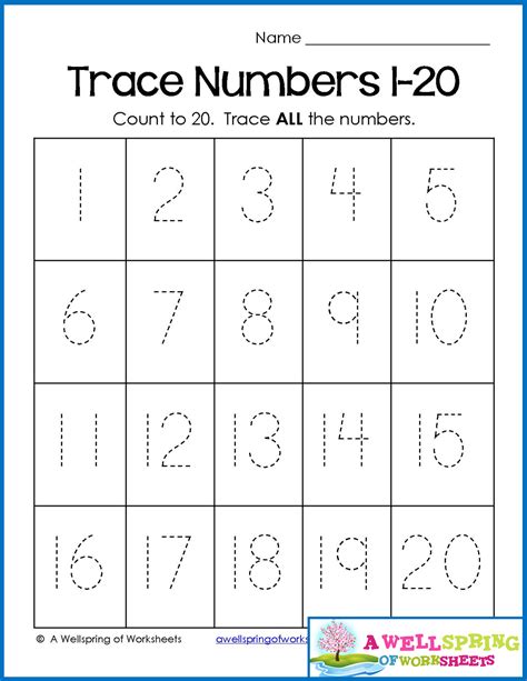 Trace Numbers 1-20, Write and Fill In the Numbers, too! | Numbers ...