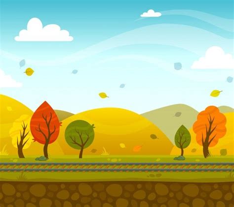 Game 2d Park Landscape Vector Illustration