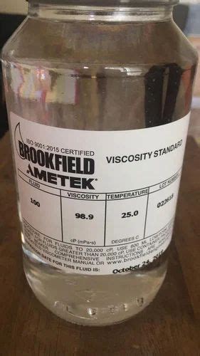 Brookfield Viscosity Standard at Rs 22500/bottle | विस्कोसिटी स्टैंडर्ड ...