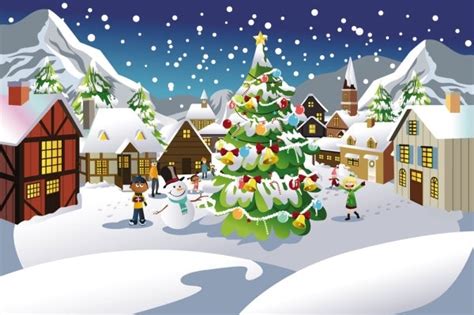 Christmas scene illustration 03 vector Free vector in Encapsulated ...