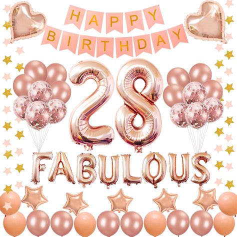 Buy Succris 28TH Birthday Decorations - for 28 Years Old Birthday Party ...