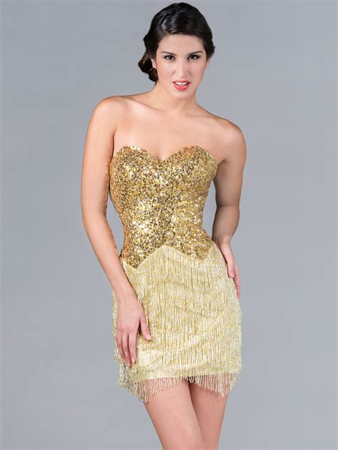 Gold Cocktail Dress Picture Collection | DressedUpGirl.com