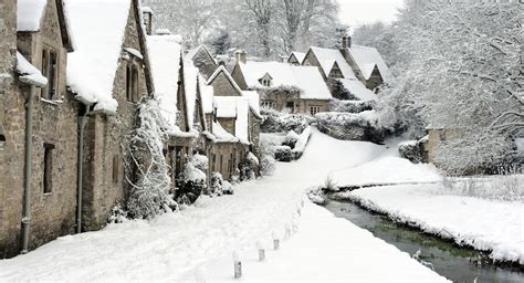 Free Wallpapers bibury winter snow village england