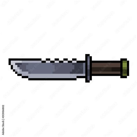 Pixel art knife 8 bit game icon Stock Illustration | Adobe Stock