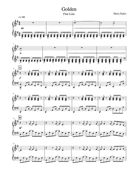 Golden | Harry Styles - Fine Line Sheet music for Piano (Solo ...