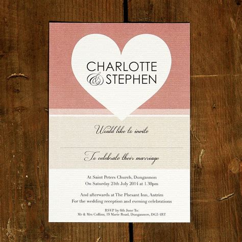 big love heart wedding invitation stationery by feel good wedding ...