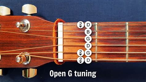 How to tune a guitar to the Open G guitar tuning, and use six-four ...