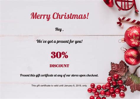 Christmas Gift Certificate Template - PDF Templates | Jotform