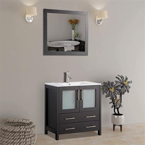 Vanity Art 30" Single Sink Bathroom Vanity wih Mirror - Small Bathroom ...