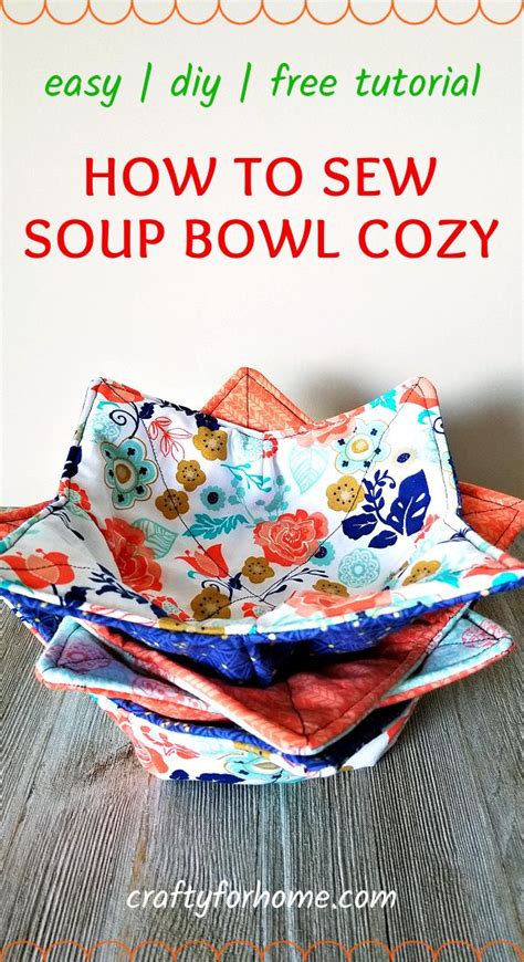 How To Make Reversible Soup Bowl Cozy | Sewing projects free, Small ...