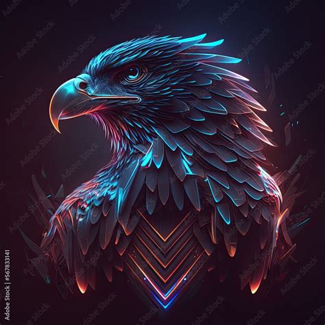 Abstract neon light Eagle, artwork design, digital art, wallpaper ...