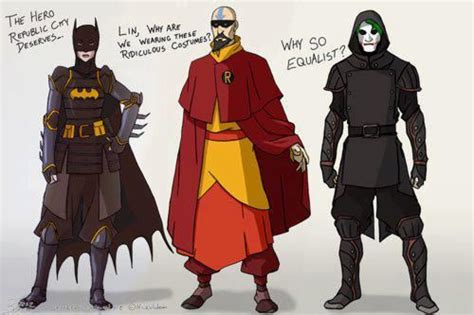 Why so Equalist? Adults from LOK cosplaying as Batman characters ...