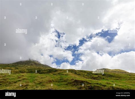 Mount Pico summit cloudscape on Pico island in the Azores, Portugal ...