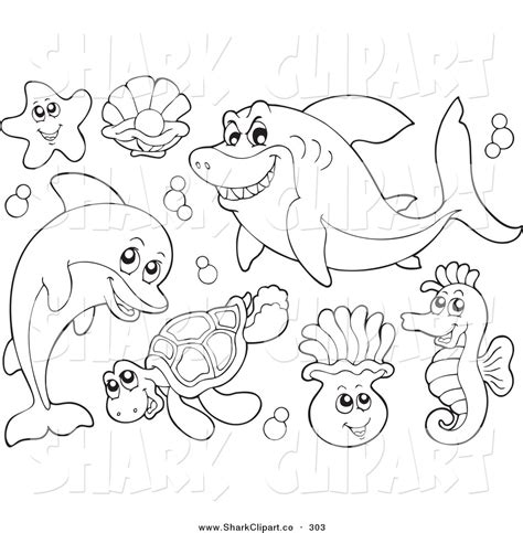 Printable Sea Creatures Outline - img-titmouse