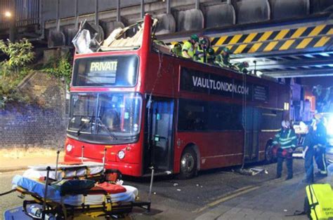 London double decker bus crash: At least 26 hurt as top tier torn off ...