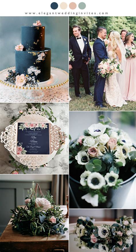 Classic Wedding Colors Ideas: Navy Blue and Blush ...