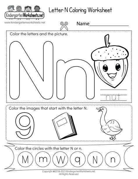 Free Printable Preschool Worksheets Letter N - Free Printable Worksheet