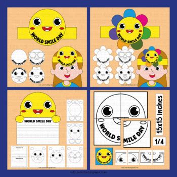 World Smile Day Activities Hat Craft Flower Crown Poster Writing ...