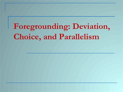 SOLUTION: Types of foregrounding** - Studypool