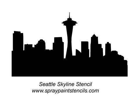 Seattle Skyline Silhouette | Free Printable Cityscape Outline