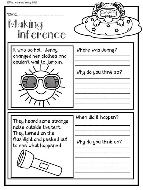 Inference Questions Worksheets