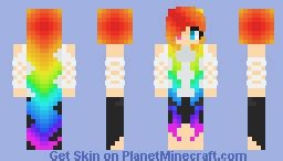 Rainbow hair girl Minecraft Skin