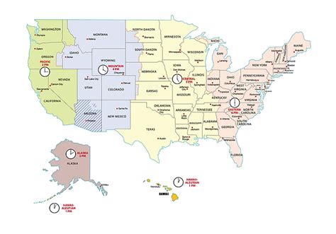 Time Zone Map Usa Printable Version