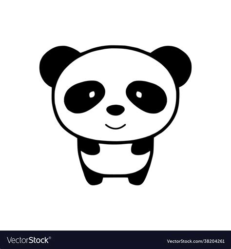 Panda silhouette cartoon character on white Vector Image