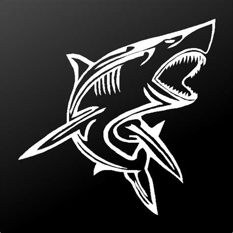 Tribal Shark Vinyl Decal Car Truck Boat Window Body Sticker – Kandy ...