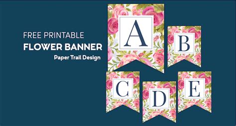 Free Printable Floral Banner Letters | Paper Trail Design